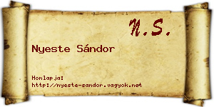 Nyeste Sándor névjegykártya