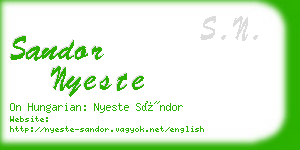 sandor nyeste business card